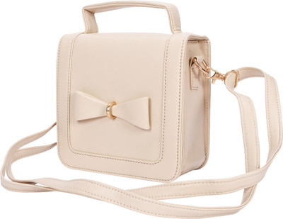 

whiteflower Girls Casual Beige PU Sling Bag