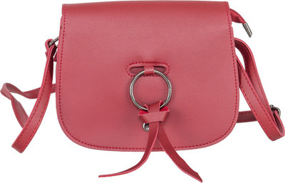 

peaubella Girls Casual Red Leatherette Sling Bag