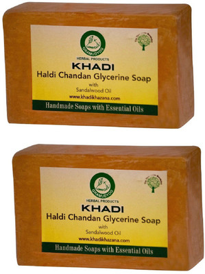 

Khadi Herbal NaturalChandan Haldi Glycerine Soap(250 g, Pack of 2)