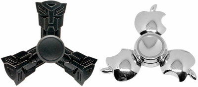 

Montez Black Transformer & Apple Logo Silver Metal Fidget Spinner Toy(Multicolor)