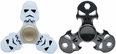 

Montez Star Wars White & Skull Black Metal Fidget Spinner Toy Set Of 2(Multicolor)