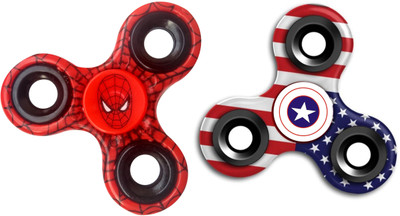 

S.Blaze Combo of 3 Arm Rounded Spiderman with Captain America Fidget Spinner Toy for Kids & Adults(Multicolor)