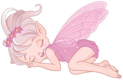 Asmi Collections 96 cm Beautiful Sleeping Fairy Angel Removable Sticker(Pack of 1)