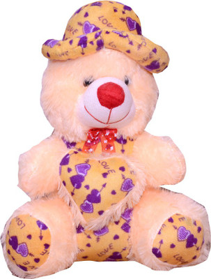

SBBN Cute Teddy Bear with cap , fur & heart 43 cm tall 17 inch , 1.5 feet - 43 cm(Multicolor)