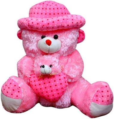 

Samayra Toys Pink Mother Baby Teddy Bear - 90 cm(Pink)