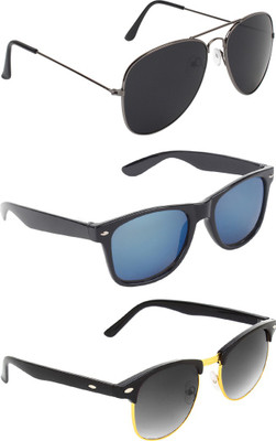 

Abner Aviator, Wayfarer, Clubmaster Sunglasses(Black, Multicolor, Black