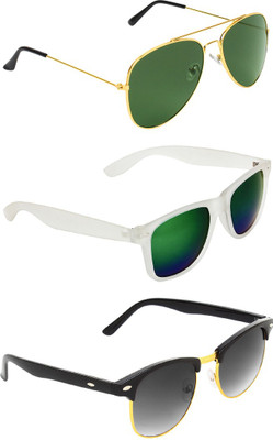 

Abner Aviator, Wayfarer, Clubmaster Sunglasses(Green, Multicolor, Black