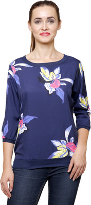 Alfa Fashion Casual 3/4 Sleeve Printed Women Multicolor Top