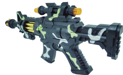 

HALO NATION Musical Army Style Toy Gun with Music, Projection Lights Soft bullet and Laser Light(Multicolor)