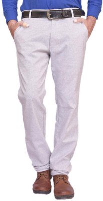 BRITISH TERMINAL Slim Fit Men White Trousers BRITISH TERMINAL Slim Fit Men White Trousers