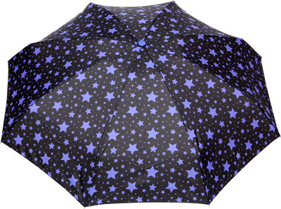 

FabSeasons Star Printed Black 5 fold Umbrella for all Seasons Umbrella(Blue)