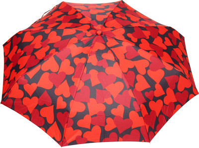 

FabSeasons Heart Print for your valentine 5 fold Umbrella for all Seasons Umbrella(Black, Red)