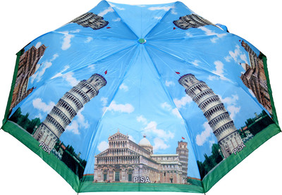 FabSeasons Pisa Printed 3 fold Umbrella for all Seasons Umbrella(Blue)