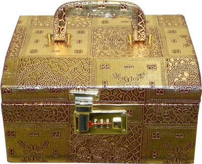 

Pride Star Palki to store cosmetic itmes Vanity Box(Golden)