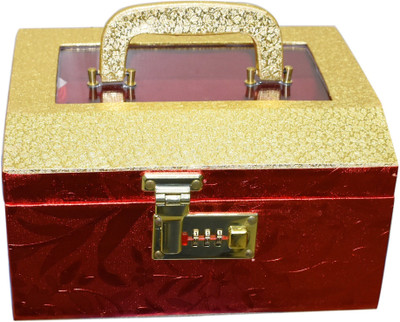 

Pride Star Palki to store cosmetic itmes Vanity Box(Red, Golden)