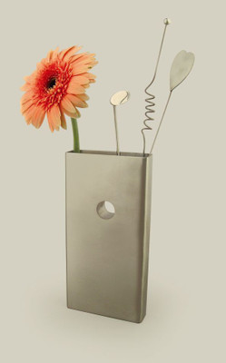 

Homescapes Stainless Steel Vase(9.5 inch, Silver)