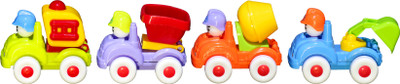 

Tiny's World Unbreakable Truck Toy Set(Yellow, Blue, Pink, Red), Blue;pink;red;yellow