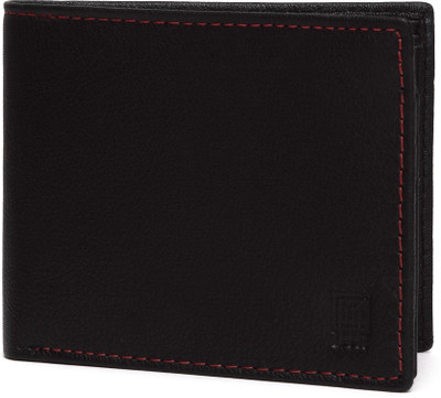 

U+N Men Black Genuine Leather Wallet(6 Card Slots)