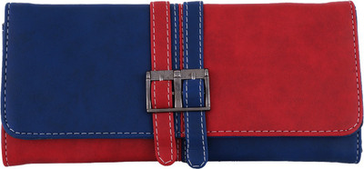 

Fristo Women Casual Blue, Red Artificial Leather Card Holder(6 Card Slots), Blue and red