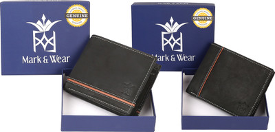 

Mark & Wear Men Multicolor Genuine Leather Wallet(9 Card Slots), Black tan