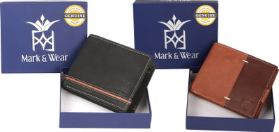 

Mark & Wear Men Multicolor Genuine Leather Wallet(9 Card Slots), Black brown