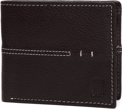

U+N Men Brown Genuine Leather Wallet(6 Card Slots)