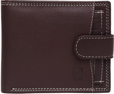 

U+N Men Brown Genuine Leather Wallet(6 Card Slots)