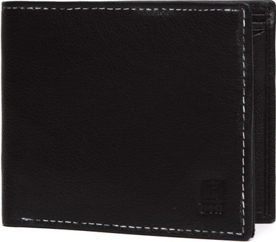 

U+N Men Black Genuine Leather Wallet(6 Card Slots)