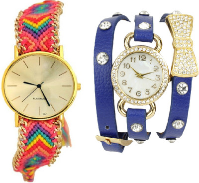 

DECLASSE RAINBOW PENDENT & LADIES BRACELET WITH BO TIE DIAMOND STUDDED Watch - For Women