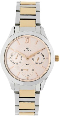 Titan Stainless Steel Pink Dial Watch  - For Women   Watches  (Titan)