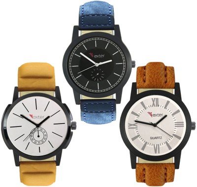 Foxter FX-M-409-415-422 Diwali Special 3 Watches Combo With Desiginer Dial And Strap Watch  - For Men   Watches  (Foxter)