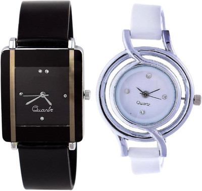 

INDIAN EAGLE Special Gift Offer Combo Of Black And White Watch - For Girls