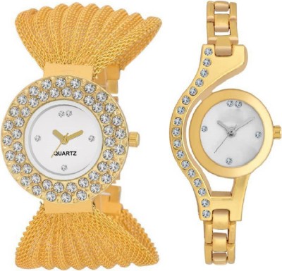 ReniSales NEW UNIQUE FASHION GOLDEN TRENDY LOOK LOVER COMBO WATCH Watch  - For Women   Watches  (ReniSales)