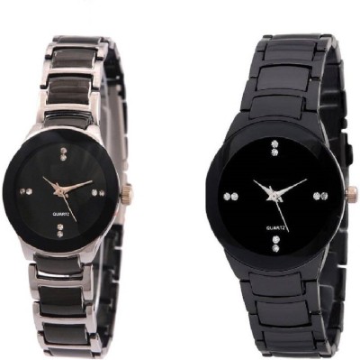 Stopnbuy Silver-Black Watch  - For Women   Watches  (Stopnbuy)