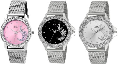 R S Original DIWALI DHAMAKA OFFER GIRLS PINK & BLACK & WHITE SET OF 3 RSO-90 SERIES Watch  - For Women   Watches  (R S Original)