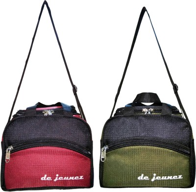 de jeunez de jeunez-D4-Black with Maroon and Black with Green Waterproof Lunch Bag(Multicolor, 8 inch)