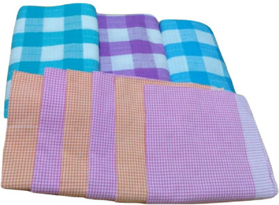 Cotton colors Cotton 250 GSM Bath, Hand Towel Set(Pack of 9)