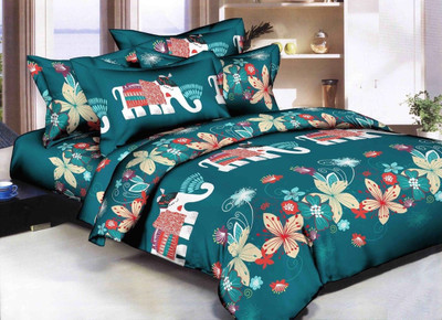 

Astra Polycotton Double King Animal Bedsheet(Pack of 1, Green)