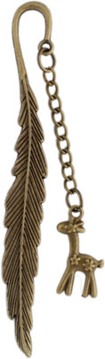 

Tootpado Metal Bookmarks Deer With Feather Design - (STAh296) - Antique Copper Look Metal Bookmark(animal, Brown)
