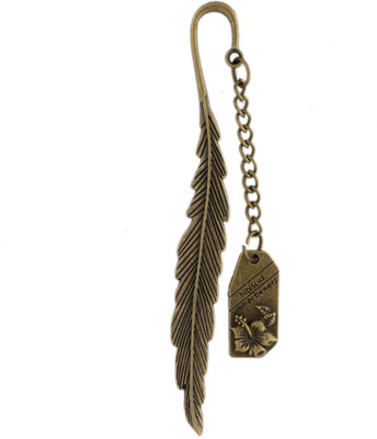 

Tootpado Metal Bookmarks Flower With Feather Design - (STAh302) - Antique Copper Look Metal Bookmark(Flowers, Brown)