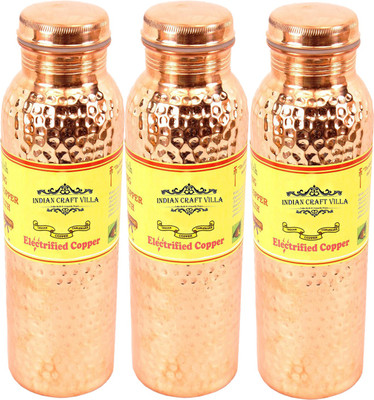 100/% Pure Copper Hammered Bottle for Yoga /& Ayurveda Health Benefits Leak Proof
