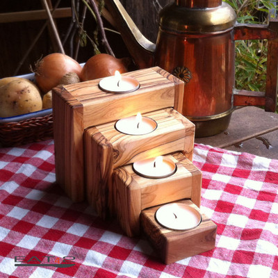 

eCraftIndia Set of 4 Rectangle Premium Wooden Nested Tea Light Holder Wooden Tealight Holder(Brown, Pack of 4)