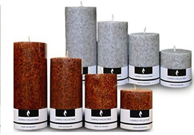 

MERSK Coffee & Cinnamon Pillar Candle Set of 8 Candle(Brown, Pack of 8)