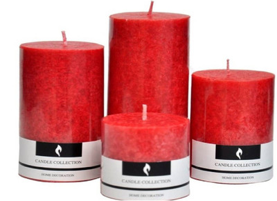 MERSK Rose Pillar Candle Set of 4 Candle(Red, Pack of 4)