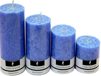 

MERSK Sea Breeze Pillar Candle Set of 4 Candle(Blue, Pack of 4)