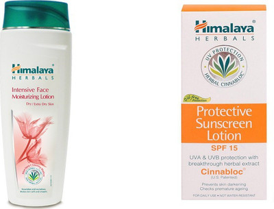 

Himalaya Intensive Face Moisturizing Lotion, Protective Sunscreen Lotion(Set of 2)