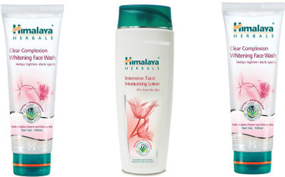 

Himalaya Clear Complexion Whitening Face Wash, Intensive Face Moisturizing Lotion, Clear Complexion Whitening Face Scrub(Set of 3)