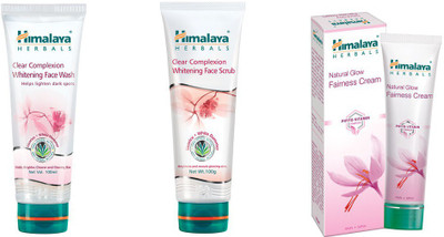 

Himalaya Clear Complexion Whitening Face Wash, Clear Complexion Whitening Face Scrub, Natural Glow Fairness Cream(Set of 3)