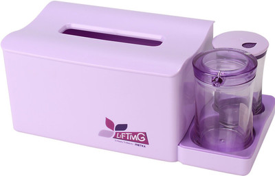 

HOKIPO Plastic Tissue Box with Salt Pepper Shaker and Seasoning Bottle, 23.5 X 12cm, Purple Condiment Set(Plastic)