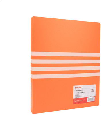 

TRANBO Plastic 100 Pocket Display File (A4 Size, Orange)(Set Of 1, Orange)